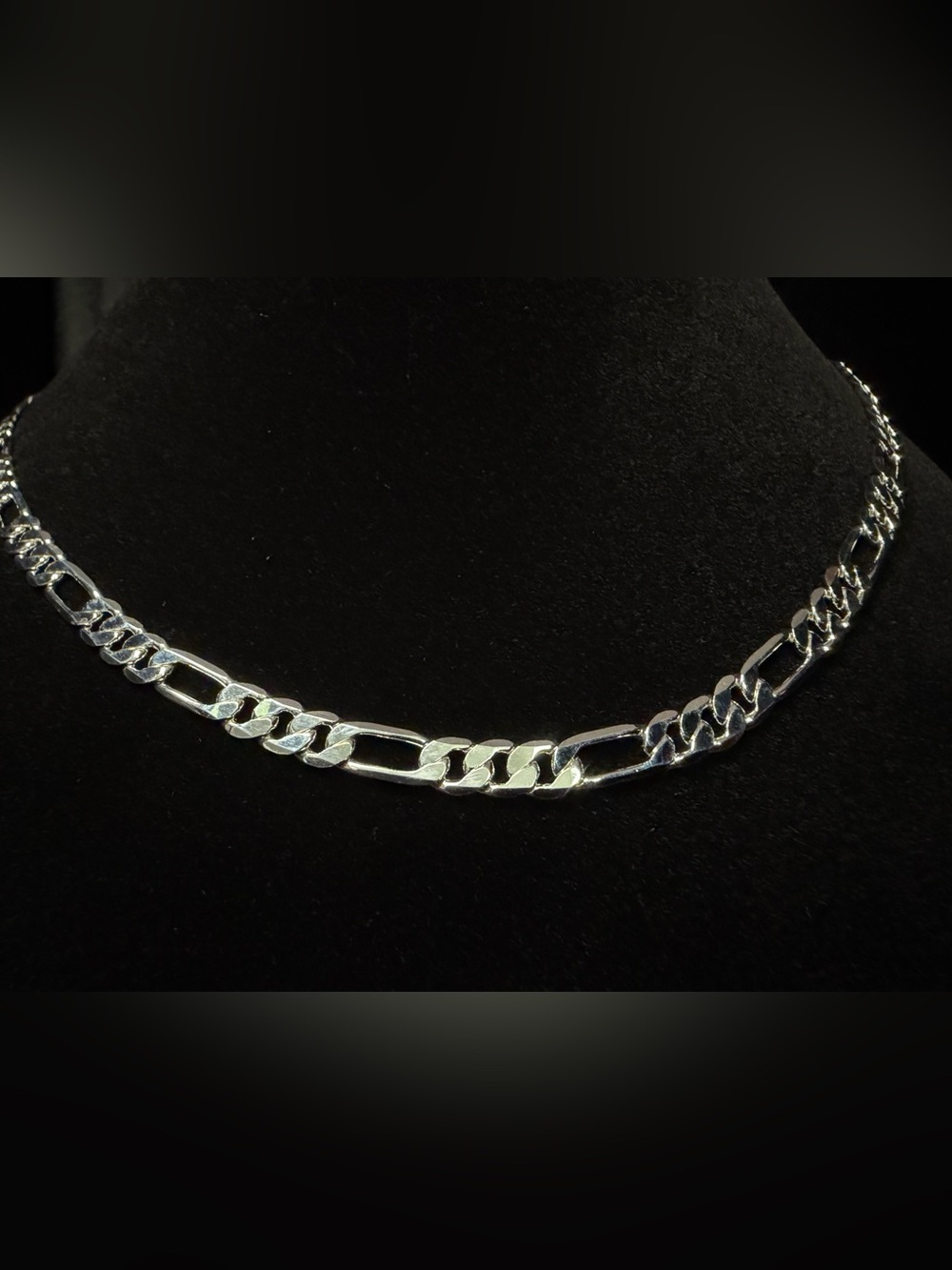 Figaro 24in 5MM 925 Stamped Silver Necklace. Beautiful Piece. Brand New